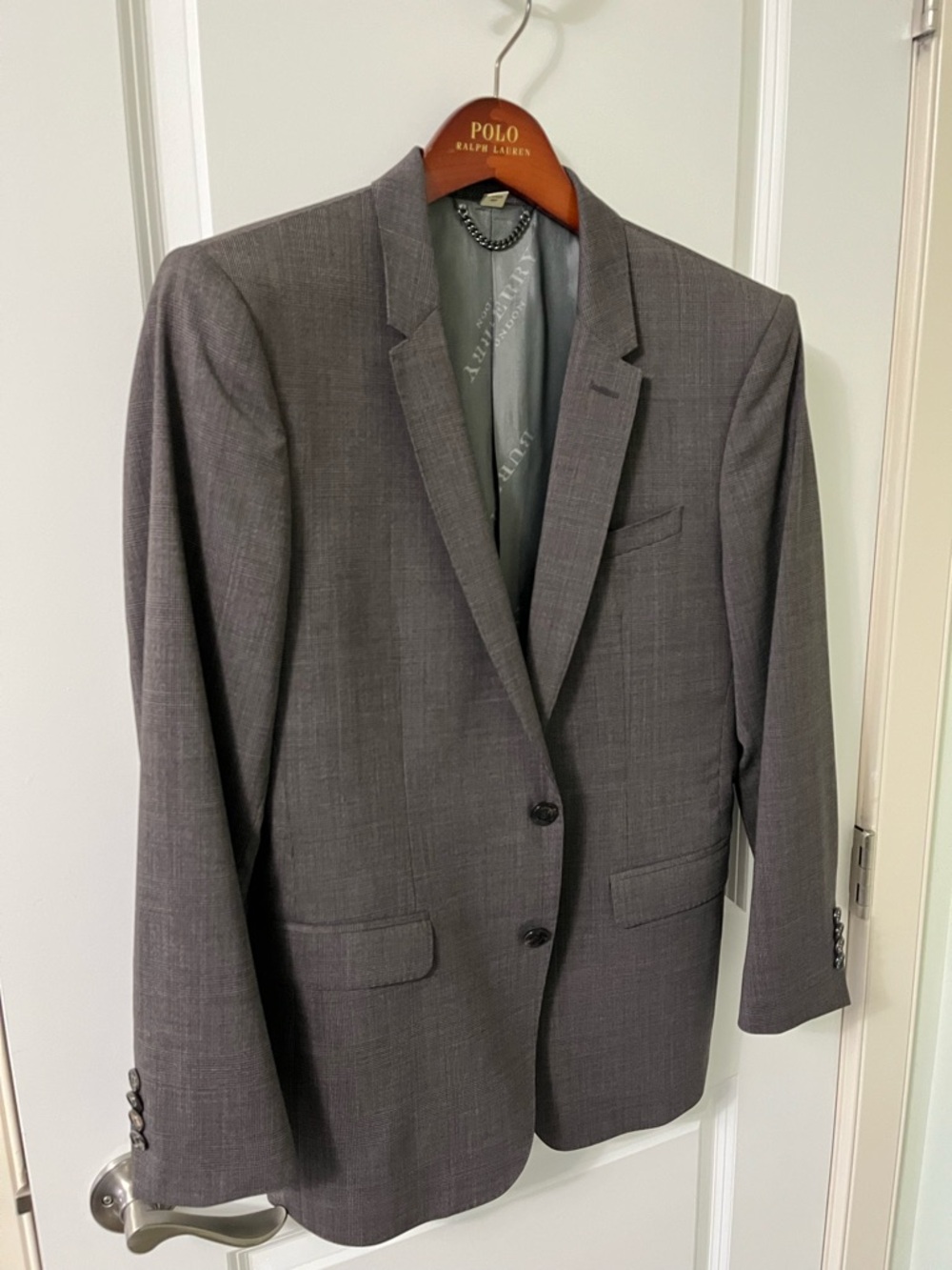 Burberry Gray Two-Button Wool Blend Blazer